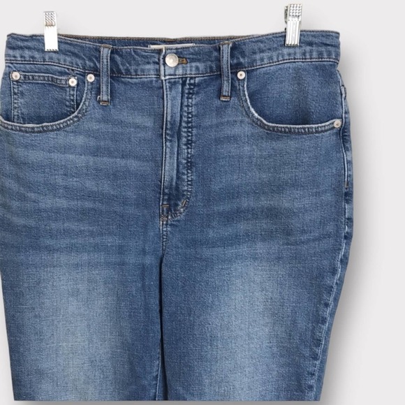 Madewell Women's Slim Demi-Boot Jeans Size 32 NWT Blue Flare High Rise $128 NWT - Picture 5 of 14